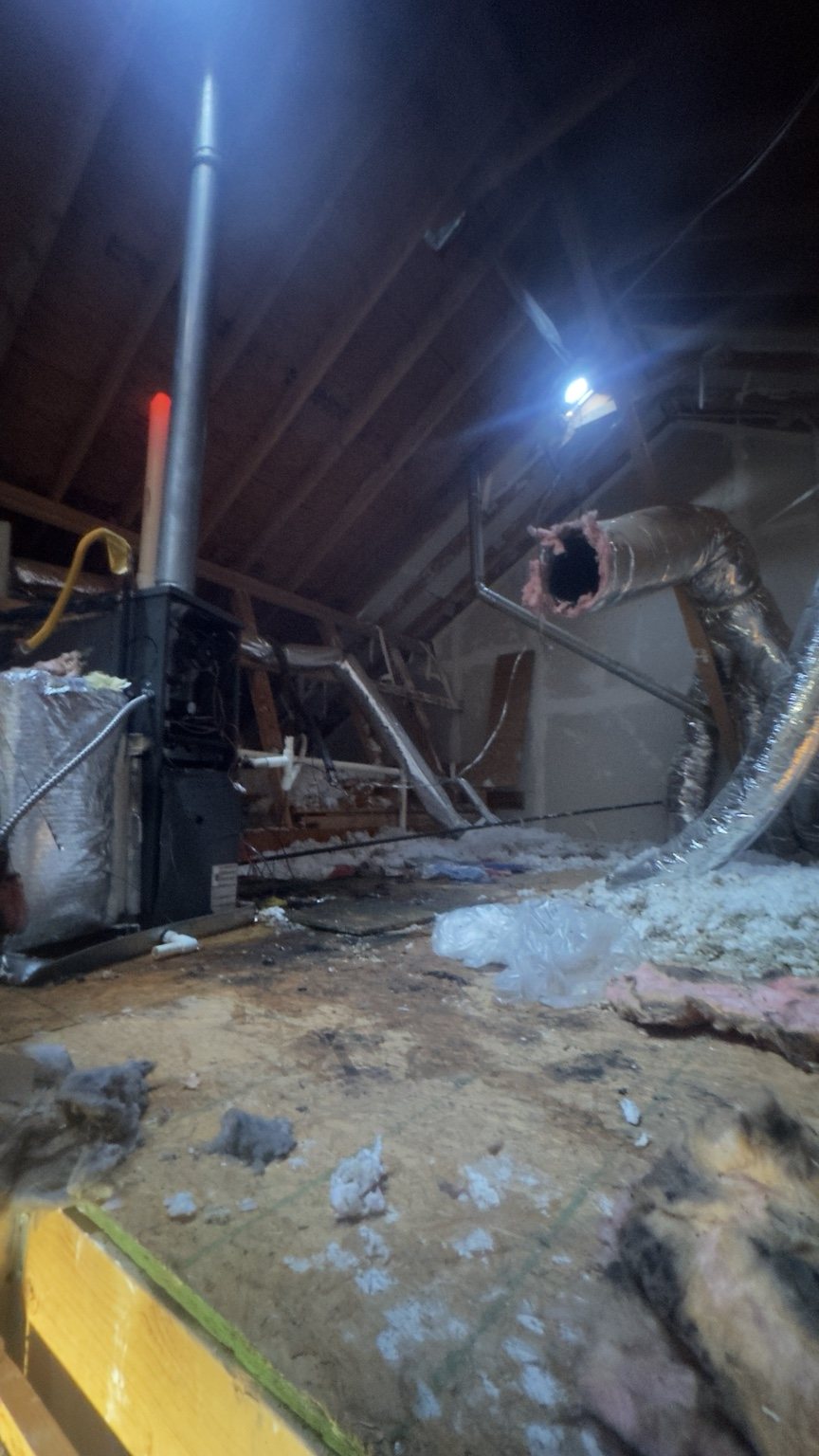 Attic HVAC damage
